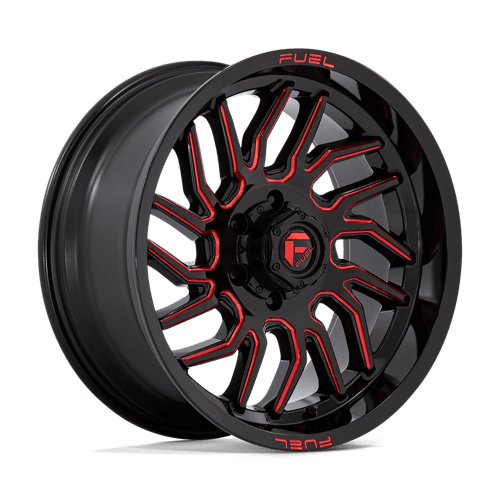 Fuel 1PC | D808 HURRICANE | 20.0x9.00 | 6X139.7 | 1 | GLOSS BLACK MILLED RED TINT