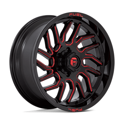 Fuel 1PC | D808 HURRICANE | 20.0x9.00 | 6X139.7 | 1 | GLOSS BLACK MILLED RED TINT
