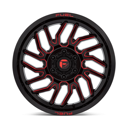 Fuel 1PC | D808 HURRICANE | 20.0x9.00 | 6X139.7 | 1 | GLOSS BLACK MILLED RED TINT