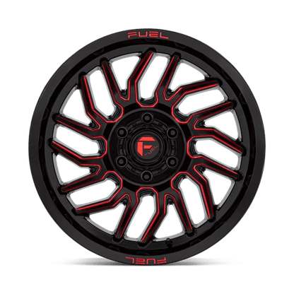Fuel 1PC | D808 HURRICANE | 20.0x9.00 | 6X139.7 | 1 | GLOSS BLACK MILLED RED TINT