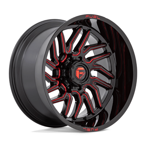 Fuel 1PC | D808 HURRICANE | 20.0x10.00 | 5X127 | -18 | GLOSS BLACK MILLED RED TINT