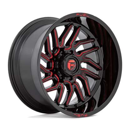 Fuel 1PC | D808 HURRICANE | 20.0x10.00 | 5X127 | -18 | GLOSS BLACK MILLED RED TINT