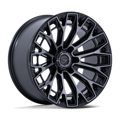 Fuel 1PC | FC882 TRAX | 17.0x9.00 | 6X139.7 | -12 | GLOSS BLACK MACHINED FACE DTCC