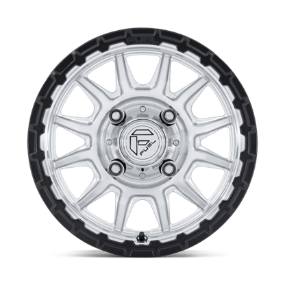 Fuel UTV | FV866 PISTON UTV | 15.0x7.00 | 4X110 | 10 | HYPER SILVER MACH-FC M-BLK LIP