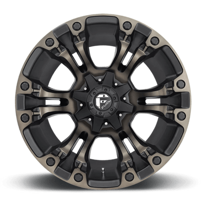 Fuel 1PC | D569 VAPOR | 17.0x10.00 | 8X165.1 | -18 | MATTE BLACK DOUBLE DARK TINT