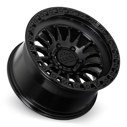 GRIT | 17X8.5 | 5X127 | +25 | MATTE BLACK W GLOSS BLACK RING | GRIT-78557GB25