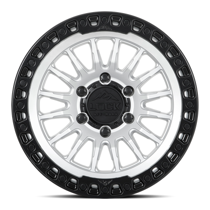 GRIT | 17X8.5 | 5X127 | +25 | MATTE SILVER W MATTE BLACK RING | GRIT-78557MSMBR25