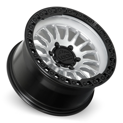 GRIT | 17X8.5 | 5X127 | +25 | MATTE SILVER W MATTE BLACK RING | GRIT-78557MSMBR25