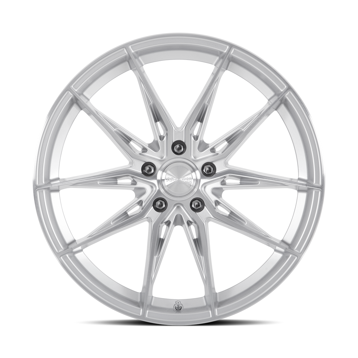 KATANA RACING KR10 Glossy Silver Machine Face | 18x8.0 | 5x120 | +40mm | KR10-188045GSF