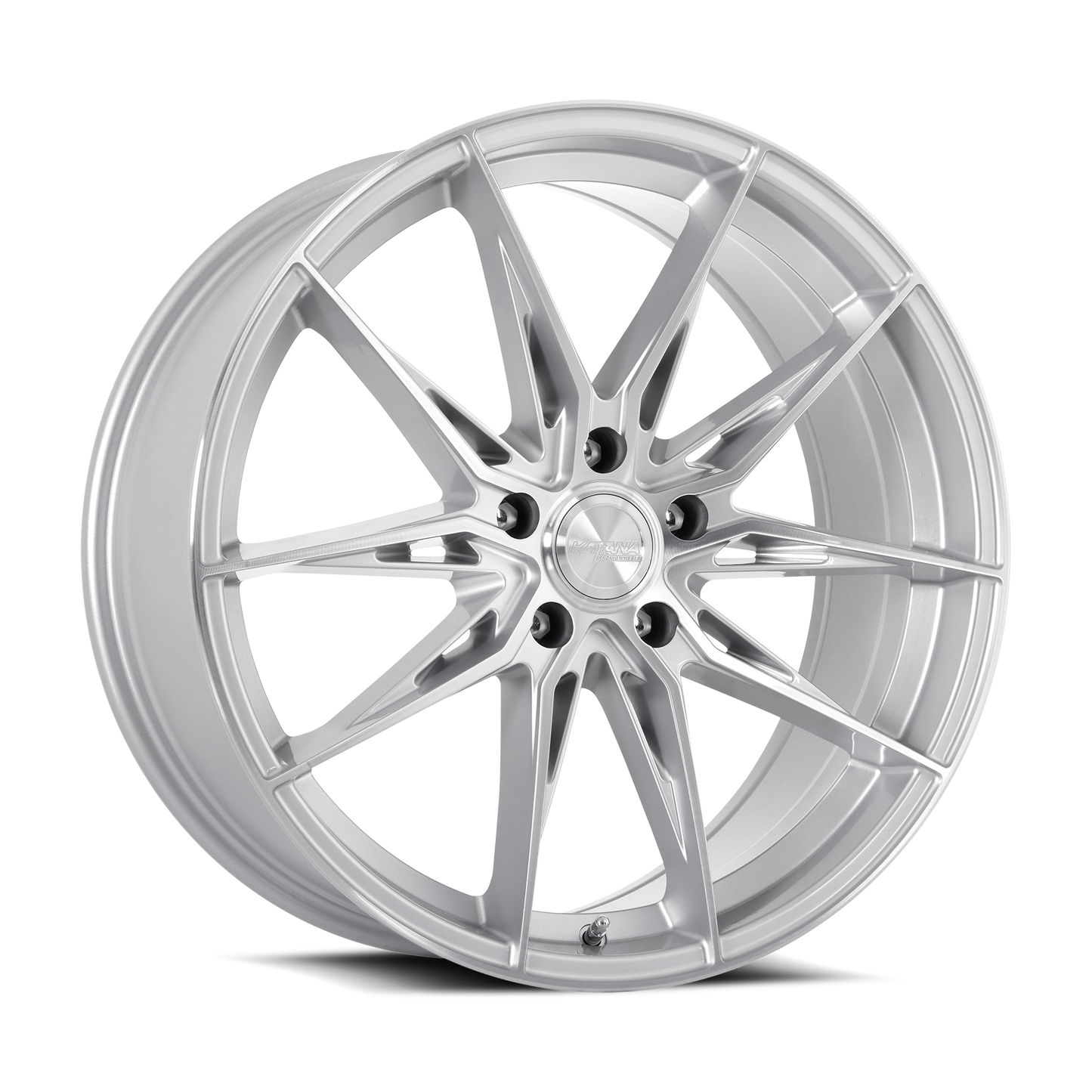 KATANA RACING KR10 Glossy Silver Machine Face | 20x8.5 | 5x112 | +40mm | KR10-208552GSF