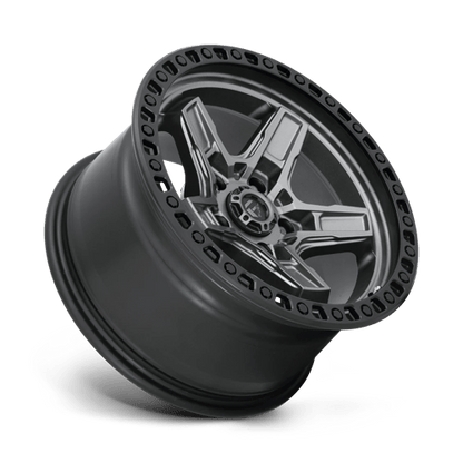 Fuel 1PC | D698 KICKER | 17.0x9.00 | 5X127 | -12 | MATTE GUNMETAL BLACK BEAD RING