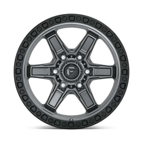 Fuel 1PC | D698 KICKER | 17.0x9.00 | 6X139.7 | -12 | MATTE GUNMETAL BLACK BEAD RING