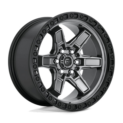 Fuel 1PC | D698 KICKER | 17.0x9.00 | 6X114.3 | 12 | MATTE GUNMETAL BLACK BEAD RING