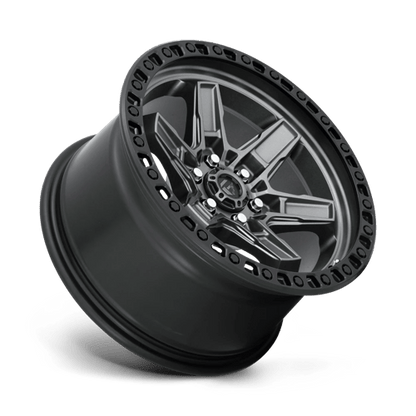 Fuel 1PC | D698 KICKER | 17.0x9.00 | 6X114.3 | 12 | MATTE GUNMETAL BLACK BEAD RING