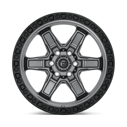 Fuel 1PC | D698 KICKER | 17.0x9.00 | 6X114.3 | 12 | MATTE GUNMETAL BLACK BEAD RING