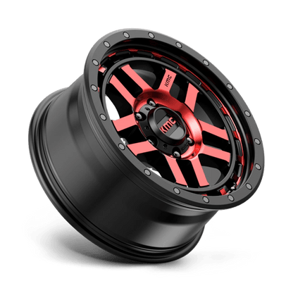 KMC | KM540 RECON | 17.0x9.00 | 6X139.7 | -12 | GLOSS BLACK MACH W/ RED TINT