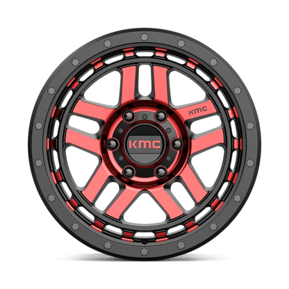 KMC | KM540 RECON | 17.0x9.00 | 6X139.7 | -12 | GLOSS BLACK MACH W/ RED TINT