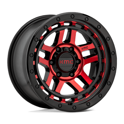 KMC | KM540 RECON | 17.0x8.50 | 6X139.7 | 18 | GLOSS BLACK MACH W/ RED TINT