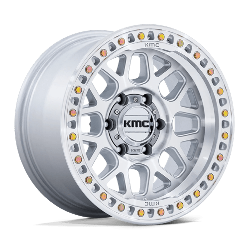 KMC | KM549 GRS | 20.0x9.00 | 8X165.1 | 0 | GLOSS SILVER W/ MACHINED FACE