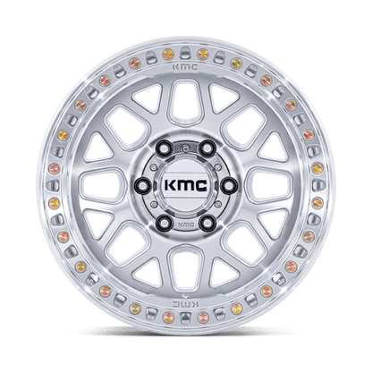 KMC | KM549 GRS | 17.0x8.50 | 8X165.1 | 0 | GLOSS SILVER W/ MACHINED FACE