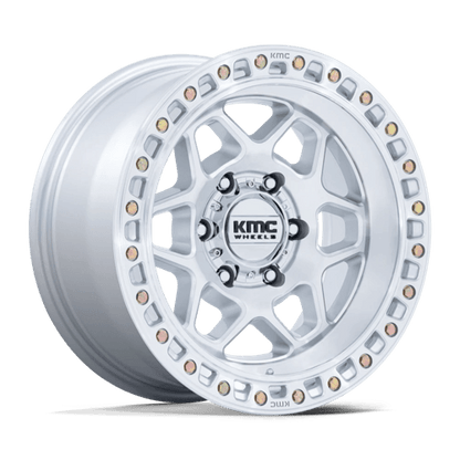 KMC | KM553 TORX | 17.0x8.50 | 6X114.3 | 0 | GLOSS SILVER W/ MACHINED FACE