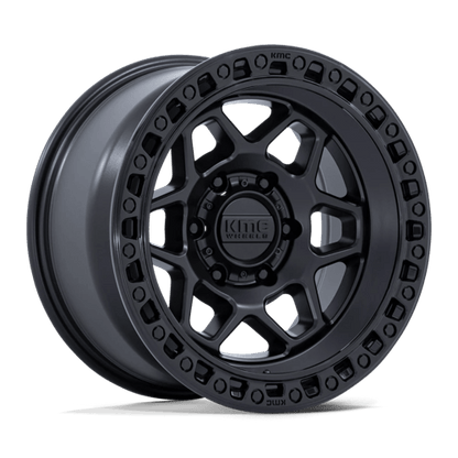 KMC | KM553 TORX | 17.0x9.00 | 5X127 | -12 | MATTE BLACK W/ GLOSS BLACK LIP