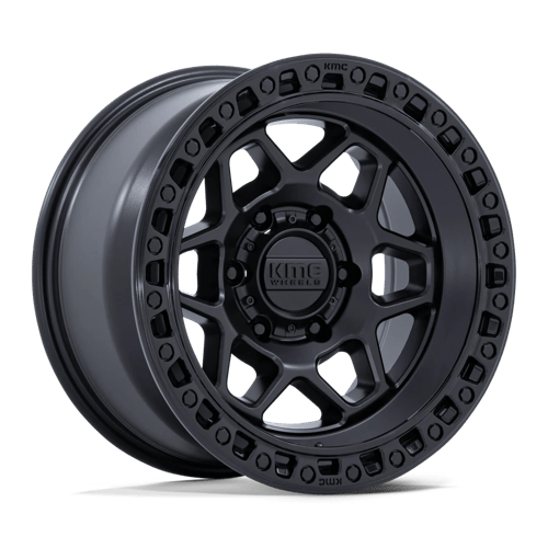 KMC | KM553 TORX | 17.0x8.50 | 5X127 | 25 | MATTE BLACK W/ GLOSS BLACK LIP