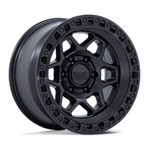 KMC | KM553 TORX | 17.0x8.50 | 5X127 | 0 | MATTE BLACK W/ GLOSS BLACK LIP