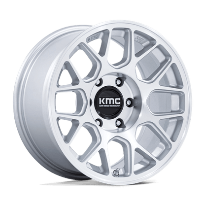 KMC | KM730 HATCHET | 17.0x8.50 | 6X139.7 | -10 | GLOSS SILVER W/ MACHINED FACE