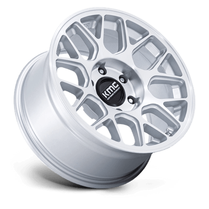 KMC | KM730 HATCHET | 17.0x8.50 | 6X114.3 | -10 | GLOSS SILVER W/ MACHINED FACE