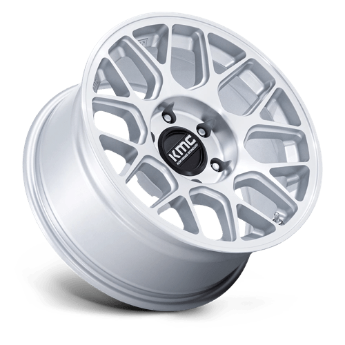 KMC | KM730 HATCHET | 17.0x8.50 | 6X139.7 | -10 | GLOSS SILVER W/ MACHINED FACE
