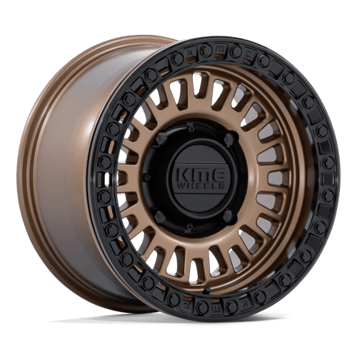 KMC Powersports | KS242 AZTEC BEADLOCK | 15.0x8.00 | 5X114.3 | 0 | MATTE BRONZE W/ MATTE BLACK RG