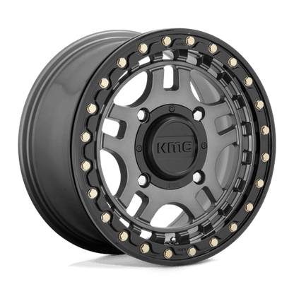 KMC Powersports | KS240 RECON BEADLOCK | 15.0x7.00 | 4X137 | 38 | GUN METAL W/ GLOSS BLACK RING