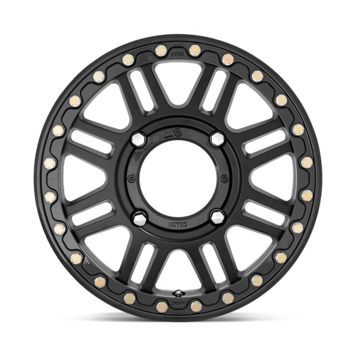 KMC Powersports | KS250 CAGE BEADLOCK | 15.0x6.00 | 4X156 | 38 | SATIN BLACK W/ GLOSS BLACK RG