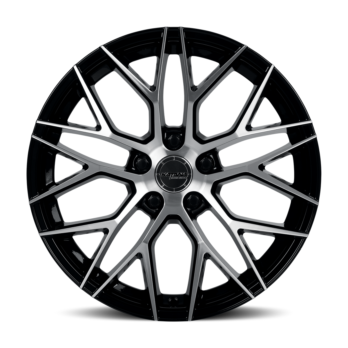 KATANA RACING KR01 Glossy Black Machined Face | 17x7.5 | 5x108 | +40mm | KR01-177558GBF