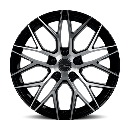 KATANA RACING KR01 Glossy Black Machined Face | 17x7.5 | 5x108 | +40mm | KR01-177558GBF