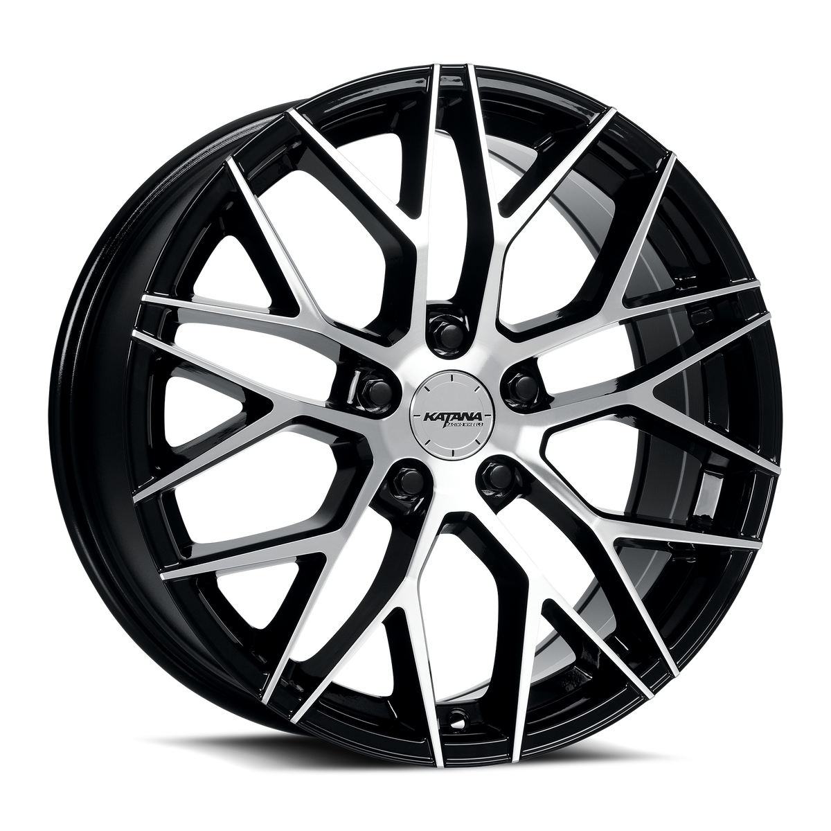 KATANA RACING KR01 Glossy Black Machined Face | 20x8.5 | 5x108 | +40mm | KR01-208558GBF