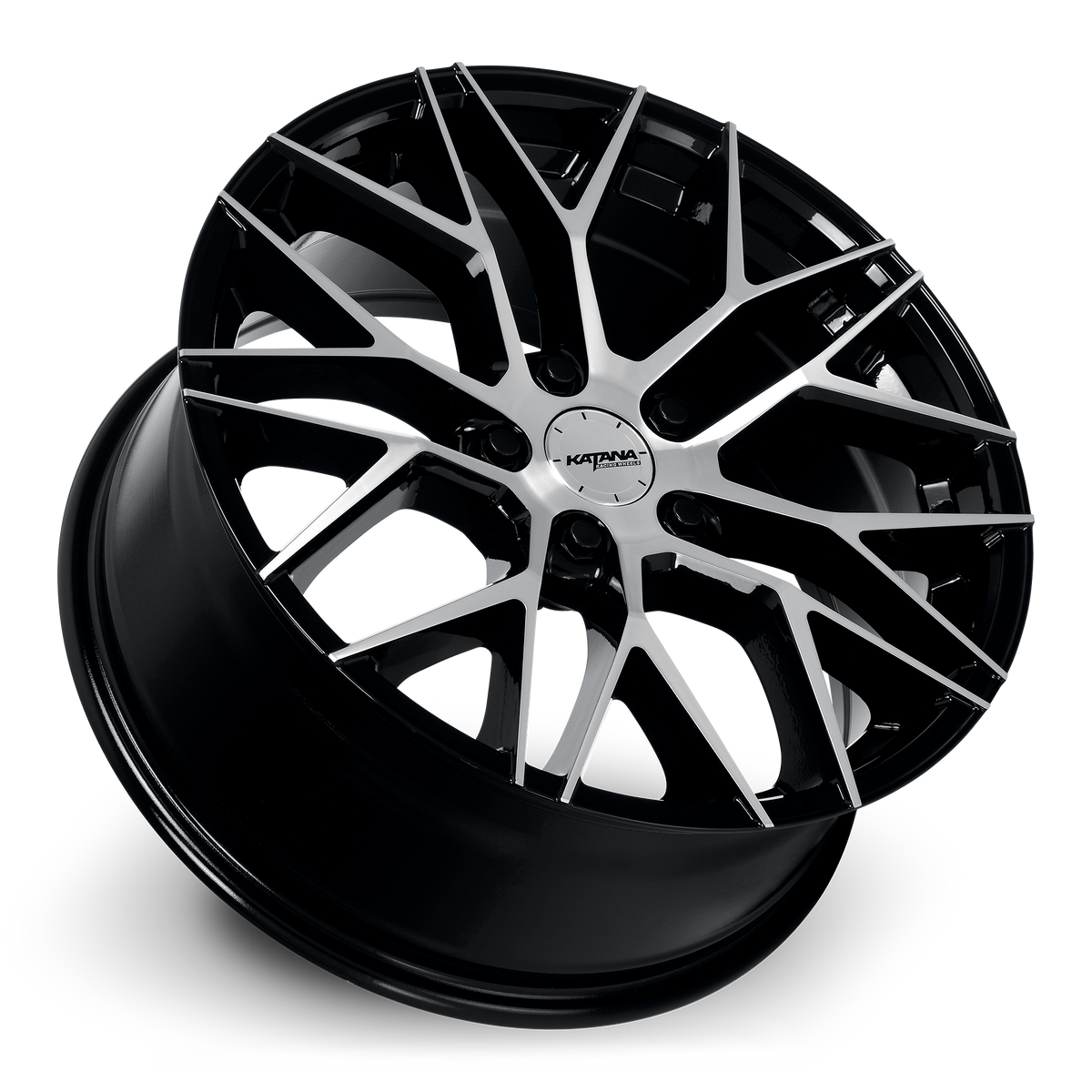 KATANA RACING KR01 Glossy Black Machined Face | 20x8.5 | 5x114.3 | +40mm | KR01-208554GBF