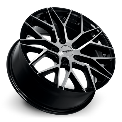 KATANA RACING KR01 Glossy Black Machined Face | 18x8.0 | 5x108 | +40mm | KR01-188058GBF