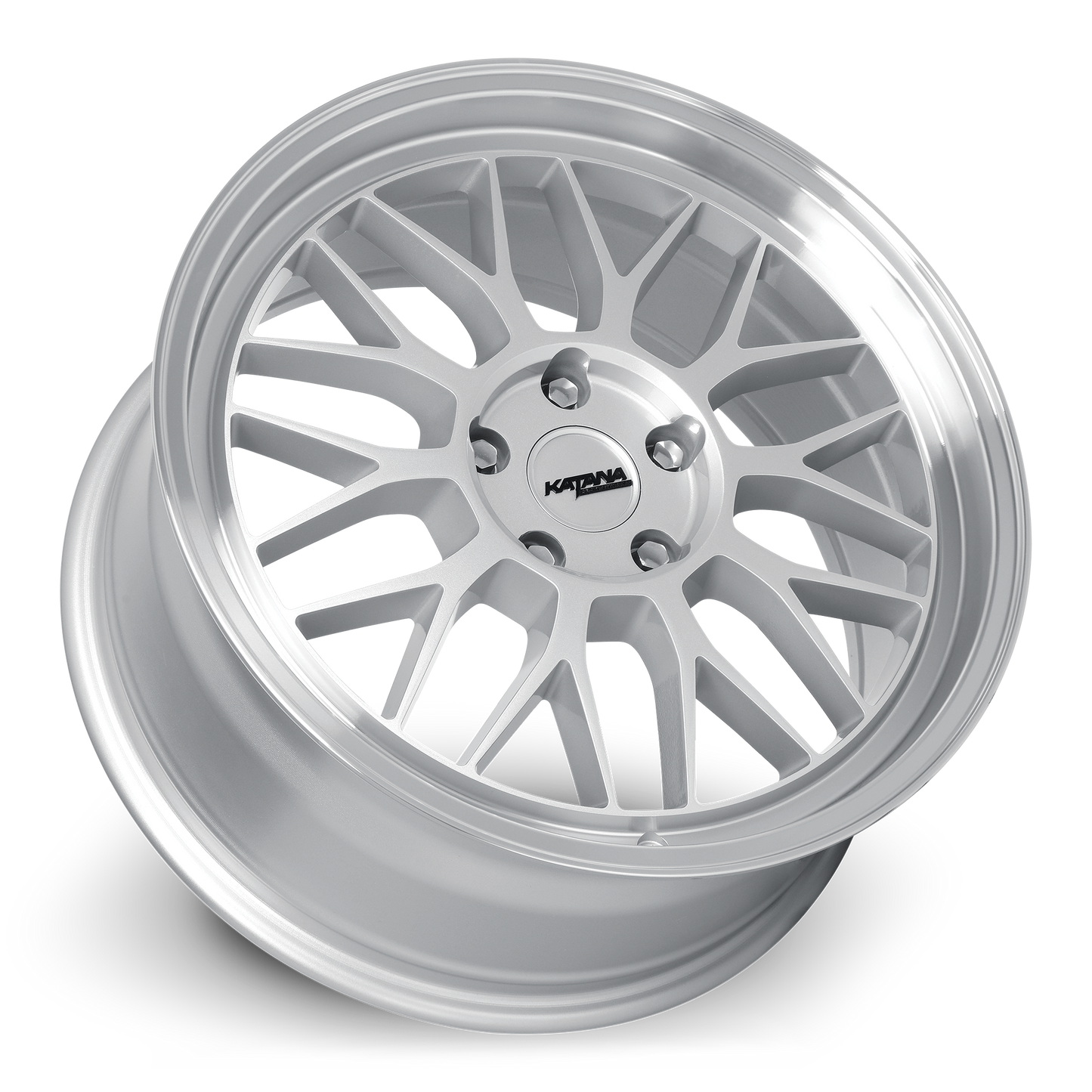 KATANA RACING KR06 Glossy Silver Machine Lip | 18x8.0 | 5x114.3 | +40mm | KR06-188054GSL