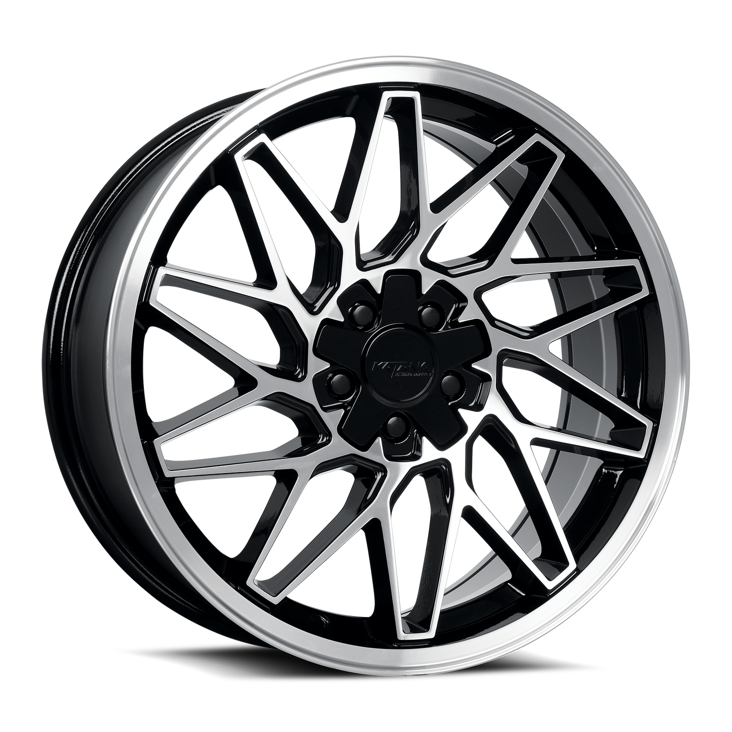 KATANA RACING KR09 Glossy Black Machined Face | 18x8.0 | 5x108/5x114.3 | +40mm | KR09-188008GBF