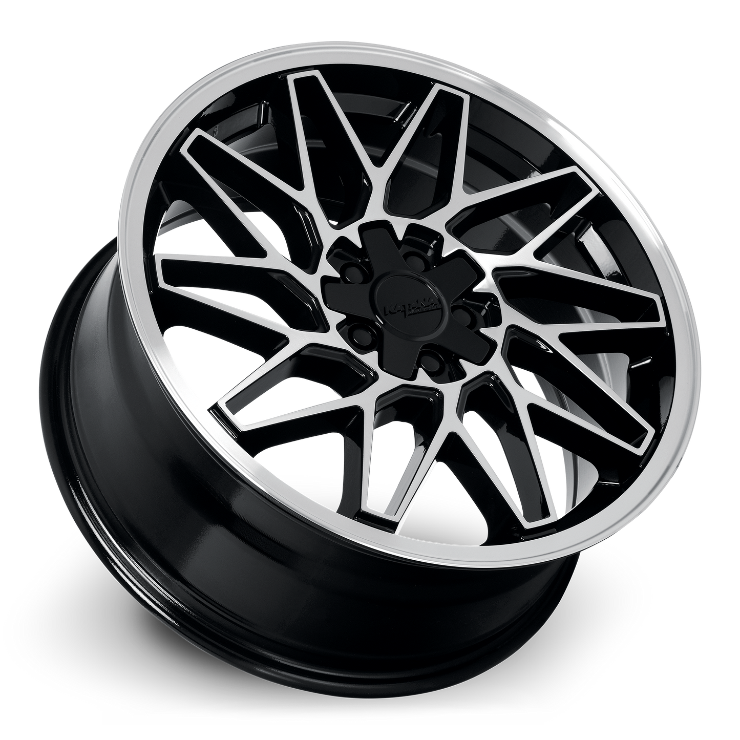 KATANA RACING KR09 Glossy Black Machined Face | 18x8.0 | 5x120/5x114.3 | +40mm | KR09-188014GBF