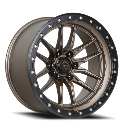 KRAWLER | 22X10 | 8X170 | -18 | MATTE BRONZE W MATTE BLACK RING | KRAWLER-22187MRMBR