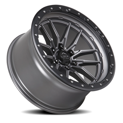 KRAWLER | 17X9 | 6X135 | -12 | MATTE GREY W MATTE BLACK RING | KRAWLER-7963MGMBR - Image 2