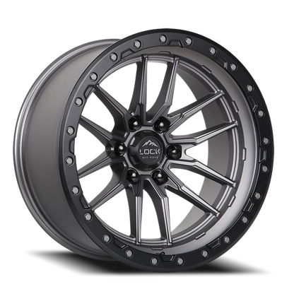 KRAWLER | 20X9 | 8X165.1 | +20 | MATTE GREY W MATTE BLACK RING | KRAWLER-2986MGMBR20