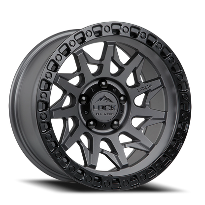 LUNATIC | 17X9 | 5X127 | +1 | MATTE GREY W MATTE BLACK RING | LUNATIC-7957MGMBR1