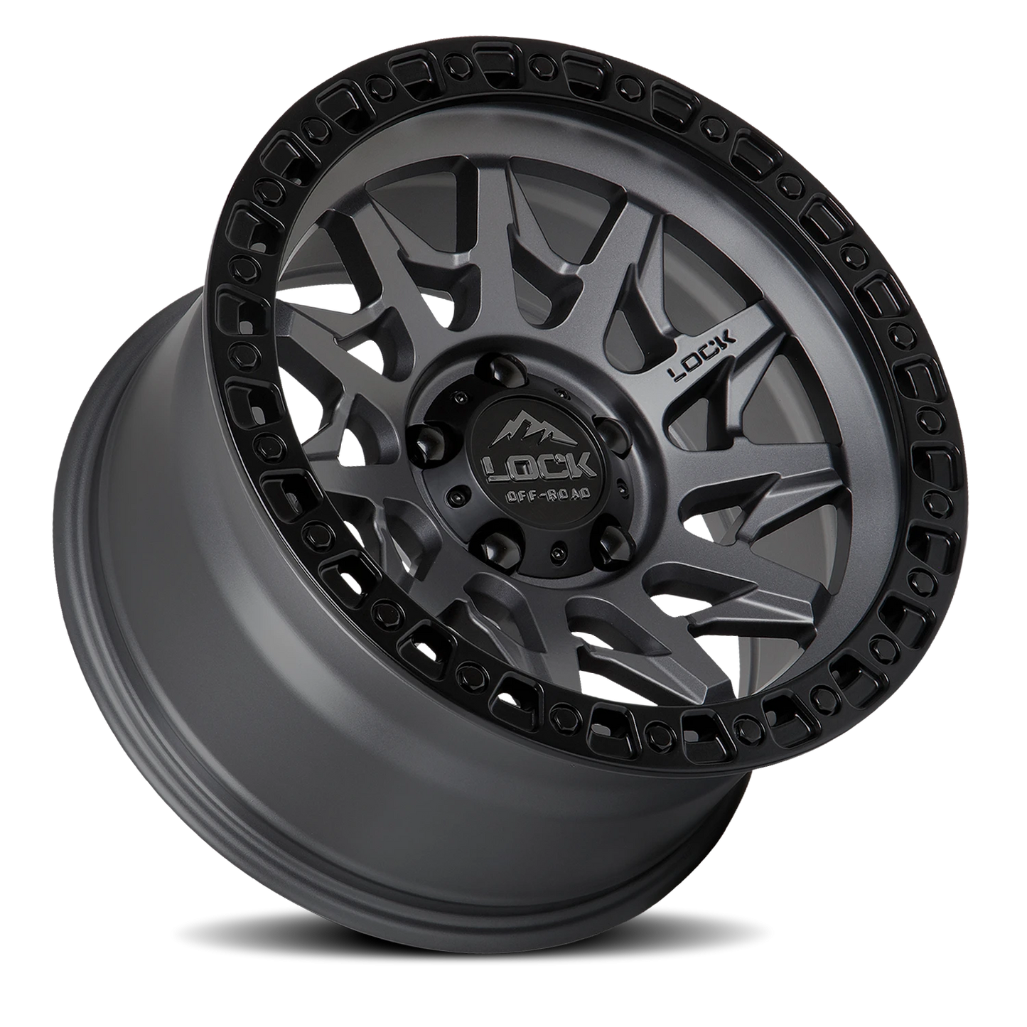 LUNATIC | 17X9 | 5X127 | -12 | MATTE GREY W MATTE BLACK RING | LUNATIC-7957MGMBR - Image 2