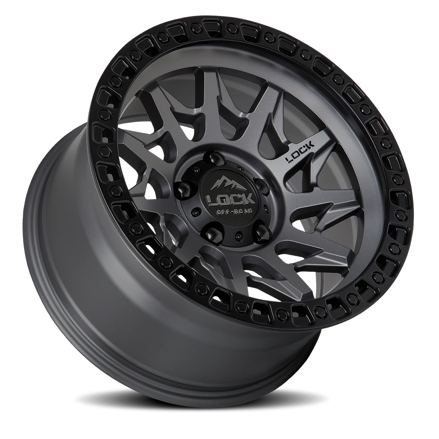 LUNATIC | 17X9 | 5X127 | -12 | MATTE GREY W MATTE BLACK RING | LUNATIC-7957MGMBR - Image 2