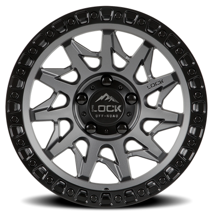 LUNATIC | 17X9 | 8X170 | +1 | MATTE GREY W MATTE BLACK RING | LUNATIC-7987MGMBR - Image 3