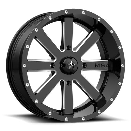 MSA Offroad Wheels | M34 FLASH | 20.0x7.00 | 4X137 | 0 | GLOSS BLACK MILLED